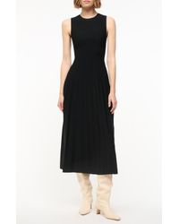 STAUD Claretta Backless Pleated Rib-Knit Dress in Blue | Lyst STAUD Claretta Backless Pleated Rib-Knit Dress in Blue | Lyst