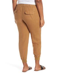 Caslon Brown Caslon Drawstring Linen Joggers