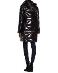 black shiny puffa coat