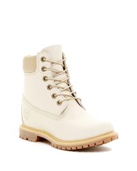 Timberland Leather Premium Waterproof Internal Wedge Boot in White - Lyst