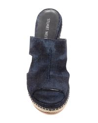 ponte wedge stuart weitzman sandal denim slide