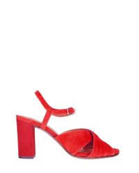 small red block heels