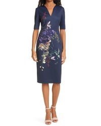 ted baker blue flower dress