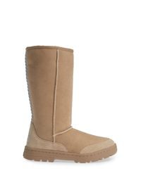 UGG Leather Ultra Revival Genuine Sheepskin Lined Tall Boot - Narrow Calf  in Natural - Lyst