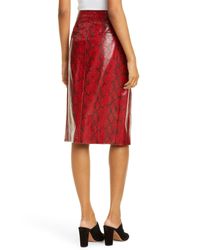 tibi python faux leather pencil skirt