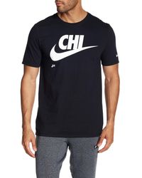 Nike Cotton Chi Logo Tee Shirt in Black/White (Black) for Men - Lyst