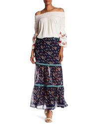 cotton tiered maxi skirt