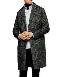 TOPMAN Leon Herringbone Coat for Men - Lyst