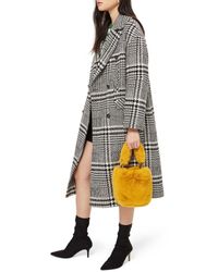 topshop herringbone check coat