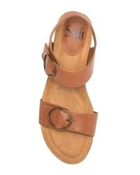 SÃ¶fft Valina Leather Wedge Sandal in Brown - Lyst
