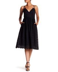 black eyelet midi dress