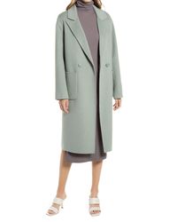 belted wool blend coat halogen