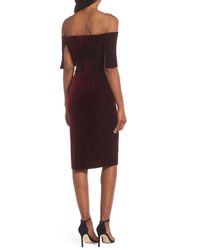 velvet off the shoulder dress vince camuto