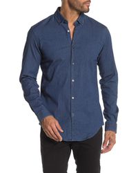 Hugo Boss Men/'s BOSS Slim Fit Rikard Plaid Long Sleeve Woven Shirt White Red