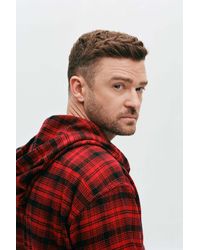 justin timberlake hooded flannel