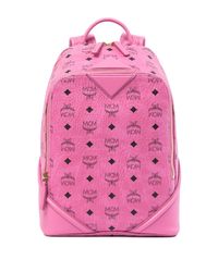 mcm pink leather backpack