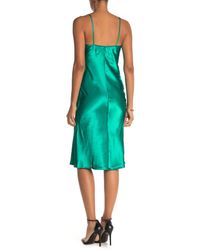 Bebe Bias Satin Slip Dress In Green Lyst