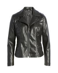 halogen collarless leather jacket