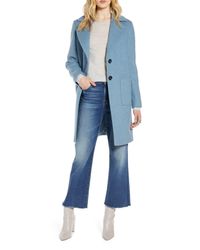 belted wool blend coat halogen
