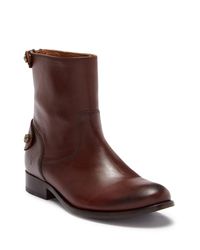 frye button back zip boot