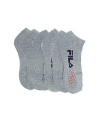 Fila Synthetic Outline Logo Low Cut Socks in Light Heather (Gray)
