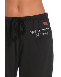 Peace Love World Black "speak Words Of Love" Euro Jogger Pants
