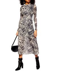 zebra print mesh dress