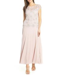 pisarro nights beaded longline gown