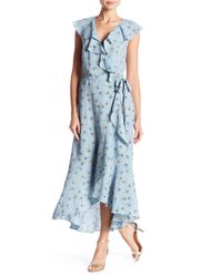 max studio ruffle wrap dress