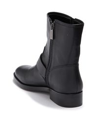 Michael Kors Reeves Leather Moto Boot in Black | Lyst