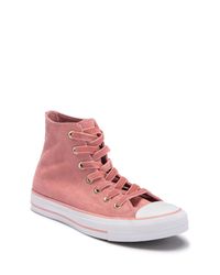 pink velvet high top converse