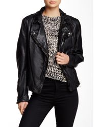 Muubaa Black Monteria Genuine Leather Biker Jacket