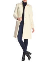 Anne Klein Club Collar Wool Blend Coat 