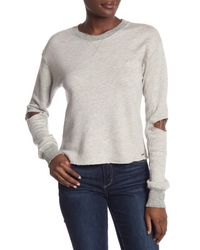 n:PHILANTHROPY Gray Savannah Cutout Elbow Raw Hem Sweatshirt