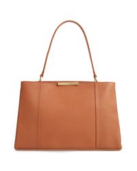 Ted Baker Faceted Bow Leather Tote Bag in Tan (Brown) - Lyst
