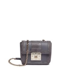 love moschino croc logo shoulder bag