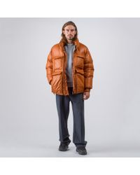 Acne Minus Gloss Coat In Ginger Orange for men