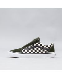 vans old skool checkerboard green
