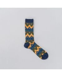 Anonymous Ism - Blue Wigwam Jacquard Crew Sock In Navy for Men - Lyst
