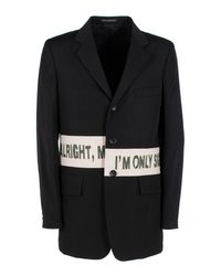Mens Jackets Yohji Yamamoto Jackets Yohji Yamamoto Wool Message Short Blazer Jacket in Black for Men Save 7% 