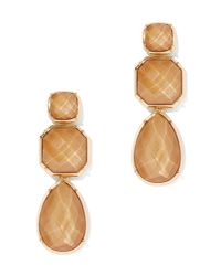 New York & Company Brown Goldtone Faux-stone Drop Earring