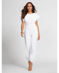 New York & Company White Off-the-shoulder Jumpsuit - Gabrielle Union Collection