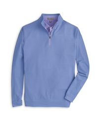 Peter Millar Blue Perth Diamond Quater Zip for men