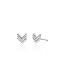 EF Collection - Metallic Diamond Shield Stud Earrings - Lyst