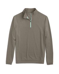 Peter Millar Gray Perth Melange Quater Zip for men