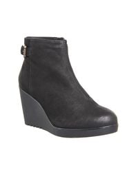 Vagabond Synthetic Valencia Wedge Boots in Black - Lyst