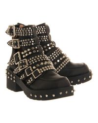 jeffrey campbell black boots with buckles