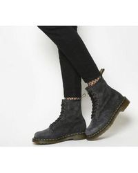 Dr. Martens Suede 8 Eyelet Lace Up Bt in Grey (Gray) - Lyst