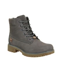 timberland 6 inch slim fur cuff boots medium grey suede