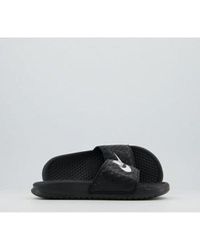 nike benassi sliders in black